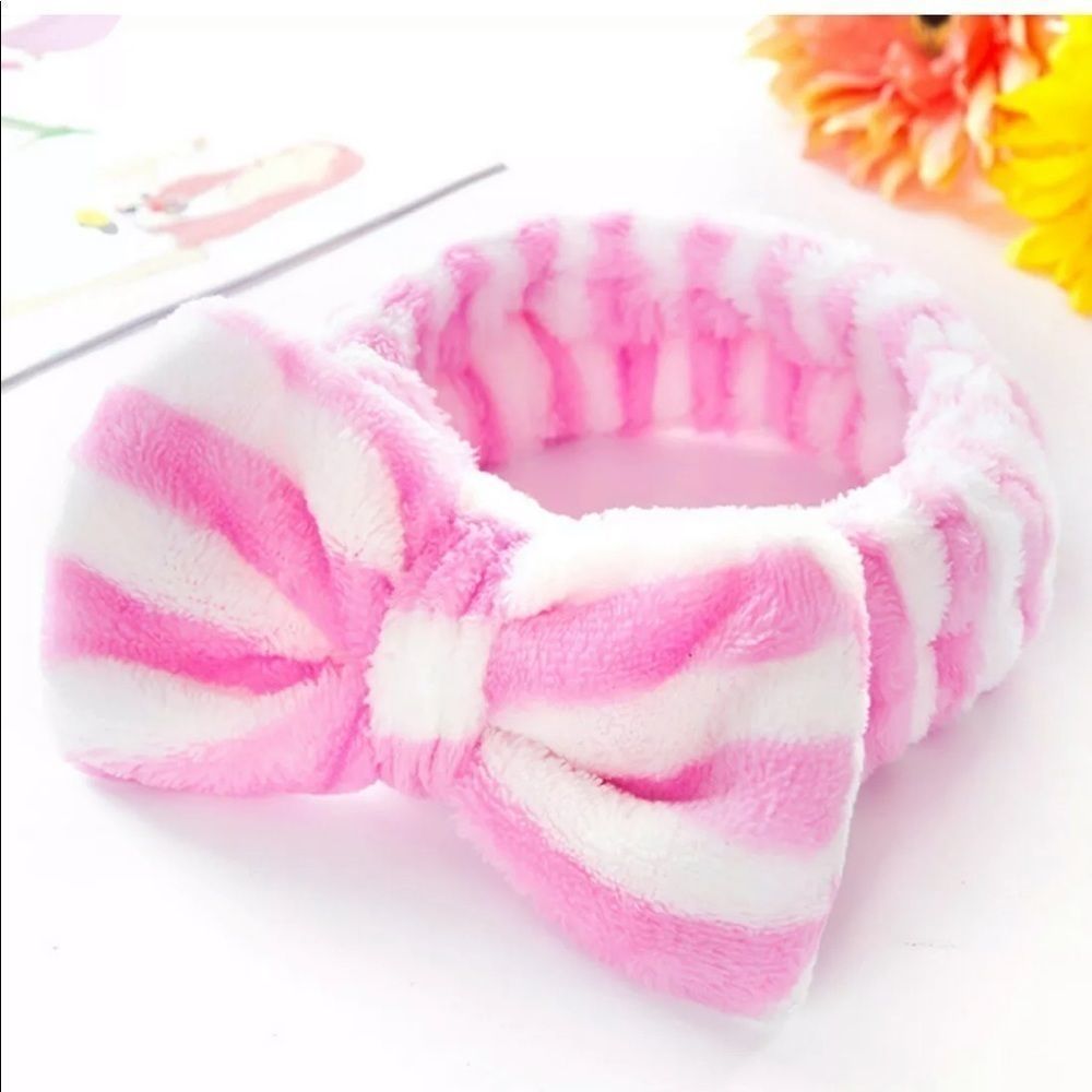 Makeup Hair Band Cute Pink & White